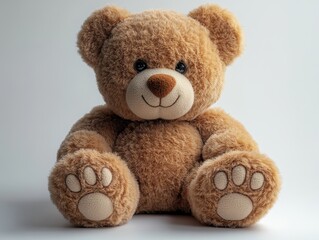 A soft, plush teddy bear sitting upright, exuding warmth and comfort.