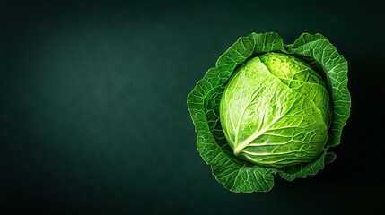 Fototapeta premium Lettuce on dark green background with green center