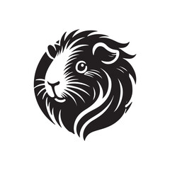 Black Color Guinea Pig silhouette design Vector Illustration, Solid White Background (4).eps