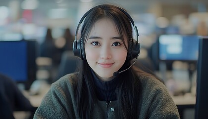 Smiling Customer Service Representative In A Modern Office