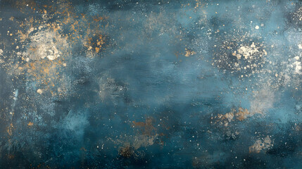 Obraz premium Teal metallic texture background; gold accents