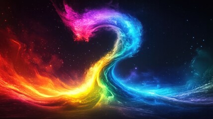 Mesmerizing Cosmic Swirl of Vibrant Energetic Interstellar Explosion in Dreamlike Digital Art  Surreal fantastical and visionary digital depicting a dynamic colorful and ethereal cosmic energy flow