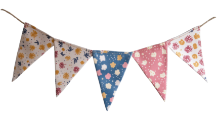 Flag Triangles celebration pennant on transparent background