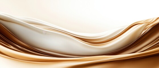 Elegant Flowing Fabric Waves in Soft Beige and Cream Tones Creating a Beautiful Abstract Background for Design and Decoration Needs