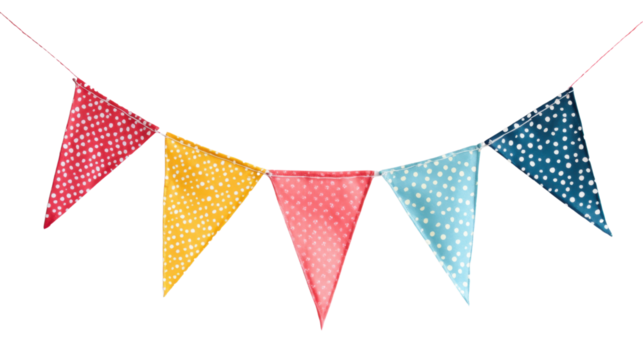 Flag Triangles celebration pennant on transparent background