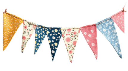 Flag Triangles celebration pennant on transparent background