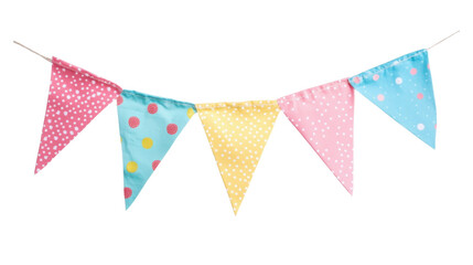 Fototapeta premium Flag Triangles celebration pennant on transparent background