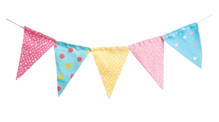 Flag Triangles celebration pennant on transparent background