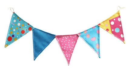 Fototapeta premium Flag Triangles celebration pennant on transparent background