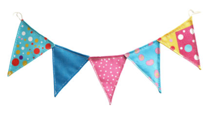 Flag Triangles celebration pennant on transparent background