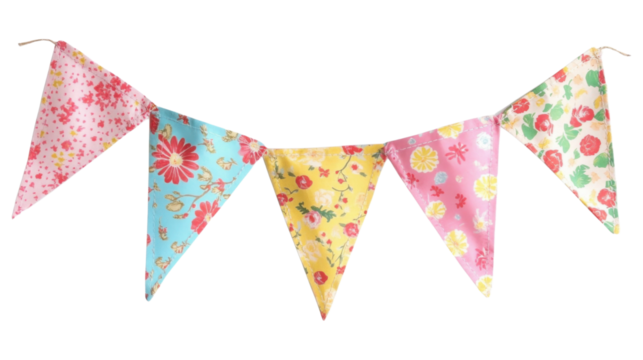 Flag Triangles celebration pennant on transparent background