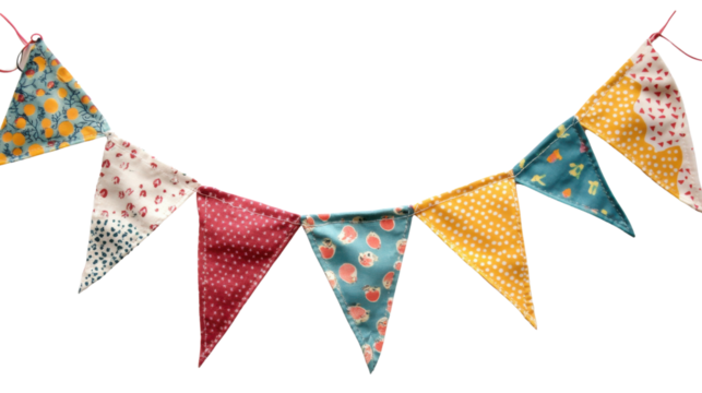 Flag Triangles celebration pennant on transparent background