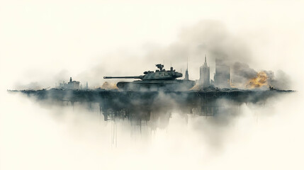 Tank Cityscape War Smoke Destruction Game