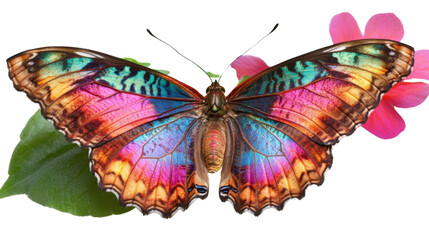 Butterfly on flower on transparent background