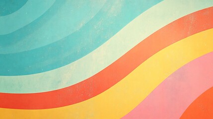 Vibrant curved lines flow smoothly creating a joyful summer aesthetic. AI Generated