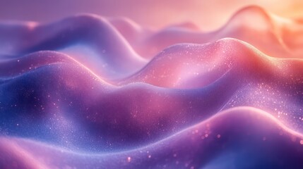 Obraz premium Abstract Purple and Pink Glittering Waves: A Digital Masterpiece