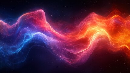 Fototapeta premium Cosmic Nebula: A Symphony of Red and Blue Celestial Waves