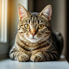 portrait of a cat with a smile