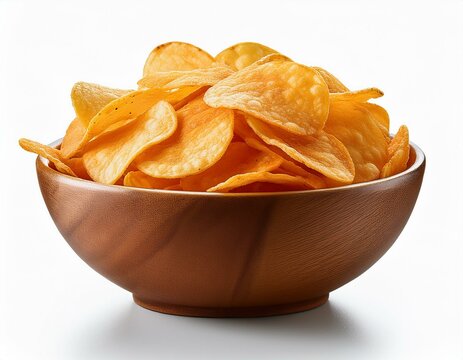 bowl of chips isolated on transparent and white background