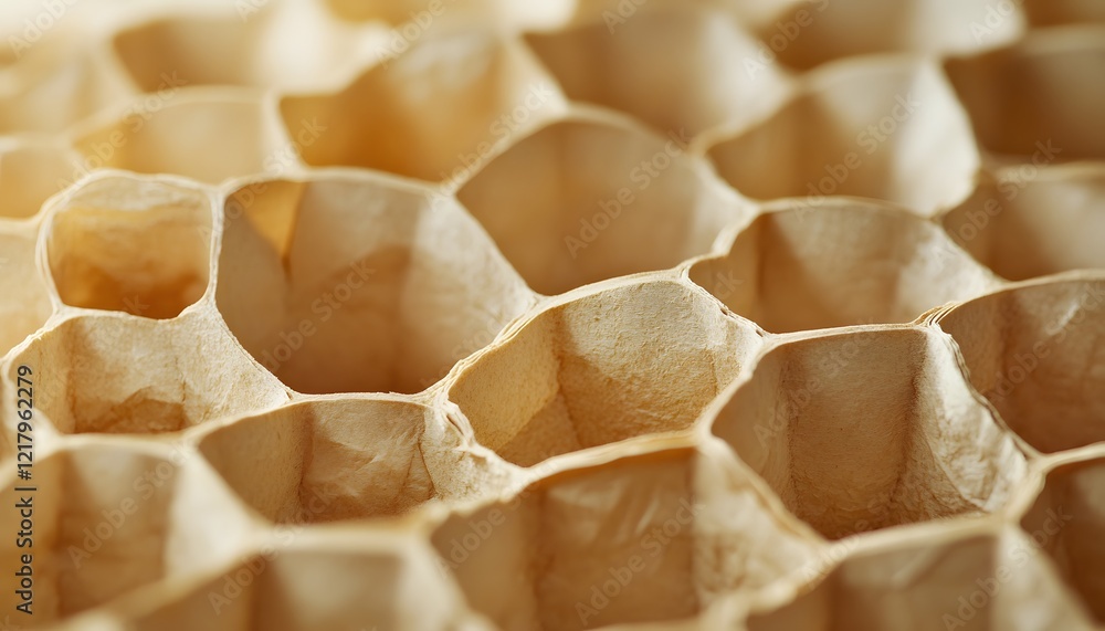 Poster detailed close up of an empty honeycomb structure