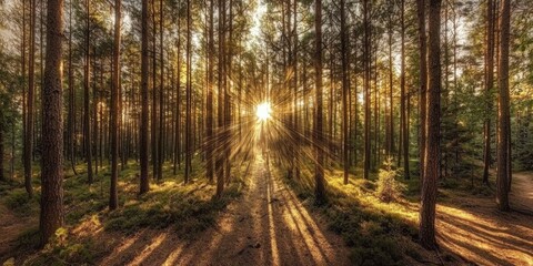 Obraz premium enchanted forest with radiant glades