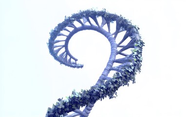 DNA helix with leaves representing biological growth and nature.