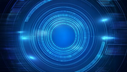 blue technology background and abstract digital tech circle copy space