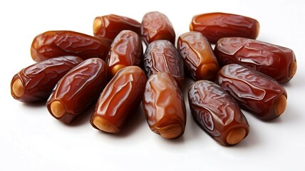 Dates fruit on white background