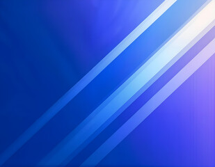 Obraz premium A vibrant abstract background features diagonal, translucent light blue and white lines on a deep blue gradient. The lines create a dynamic, modern feel.