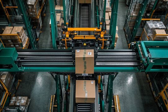 Automated Warehouse Conveyor System and Storage