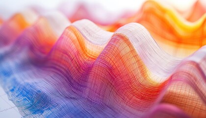 Time series data depicted through fluctuating lines, offering insights into long-term financial trends and macroeconomic forecasts.