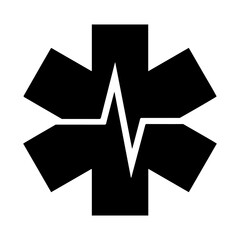 Star of Life Medical Logo, Ambulance logo, Pharmacy sign, Medical sign, Medical symbol, Star of Life Black