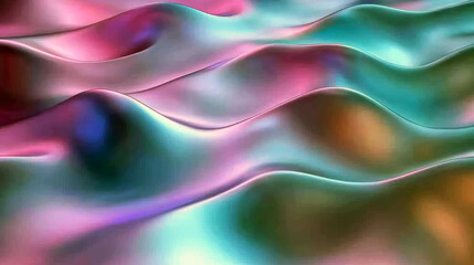 Obraz premium Ethereal Abstract: Dreamlike Pastel Hues and Flowing Forms in a Serene Digital Landscape