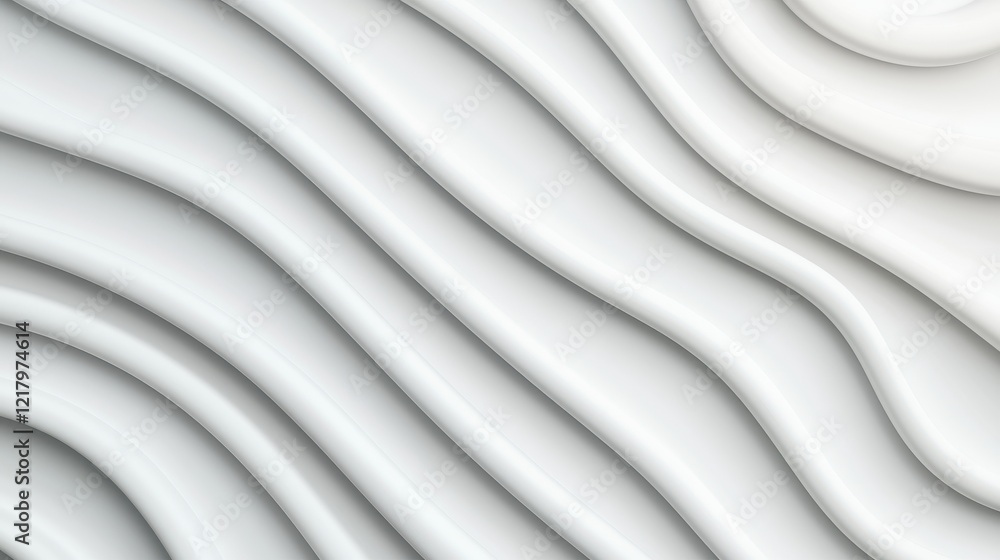 Aufkleber soft curved lines in white and gray abstract background design