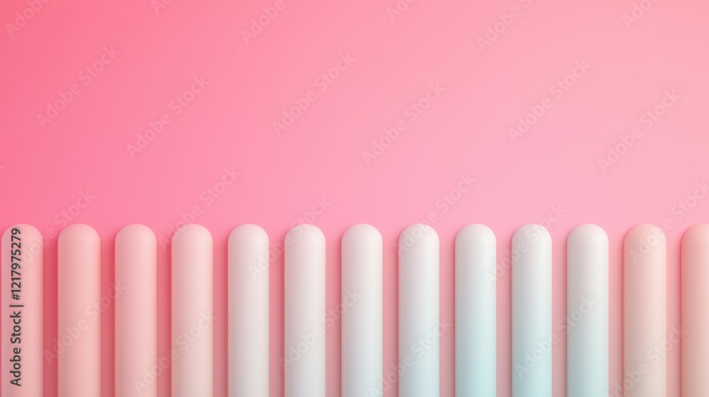 Poster abstract minimalist background with cylindrical shapes and gradient