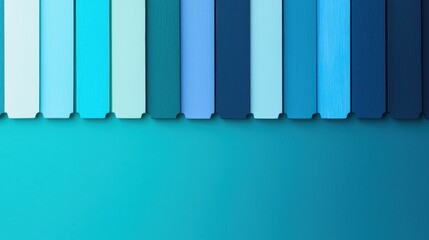 Obraz premium Colorful Wooden Planks in Shades of Blue and Teal on a Gradient Background