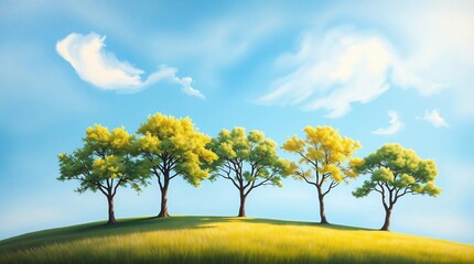 Fototapeta premium trees isolated on blue sky
