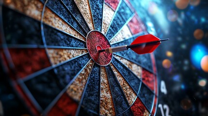 Nightlife Challenge: Hitting the Bullseye on a Neon-Lit Club Dartboard,ナイトライフの挑戦ネオンで照らされたクラブのダーツボードを打つ.Generative AI