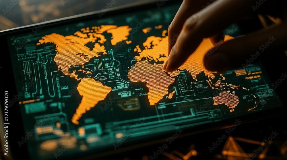 Poster exploring the world through digital mapping technology
