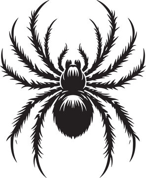 recommend clip art: Spider Silhouette line art vector illustration on white background