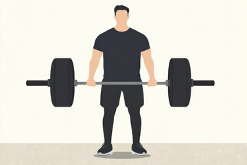 A man is lifting a barbell with his arms extended