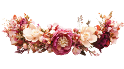 Flower crown on transparent background