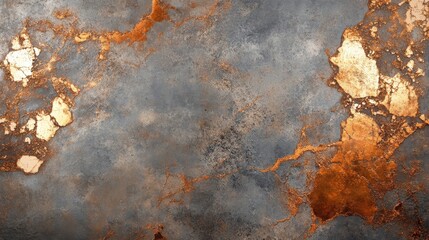 Fototapeta premium Abstract Gray Surface with Gold and Copper Accents