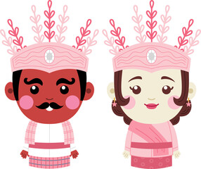 cute ondel ondel cartoon mascot