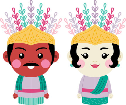 cute ondel ondel cartoon mascot