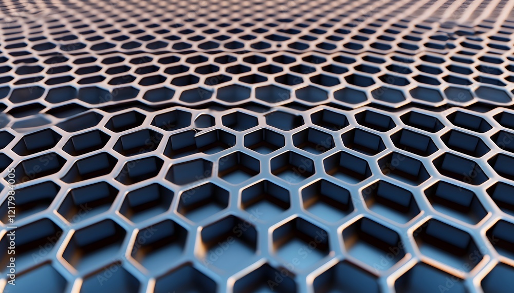 Poster abstract metallic honeycomb grid pattern background