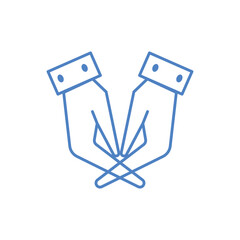 illustration of two palms separated from each other. illustration of praying hands in line style. Design elements of palm illustration for various purposes