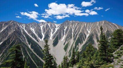 Fototapeta premium Majestic Mountain Landscape Under a Summer Sky