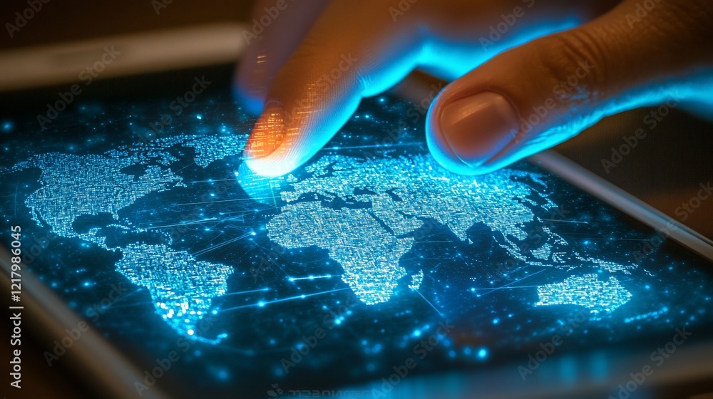 Poster interactive global network visualization on tablet