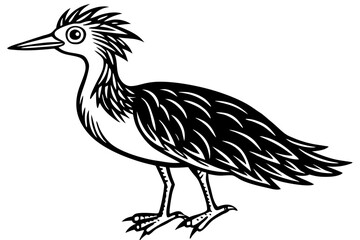 A simple wild bird shap with short spikers cartoon style , vector illustration